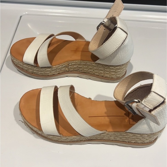 Dolce Vita Platform Sandals Size 7 White Espadrille - Picture 2 of 5